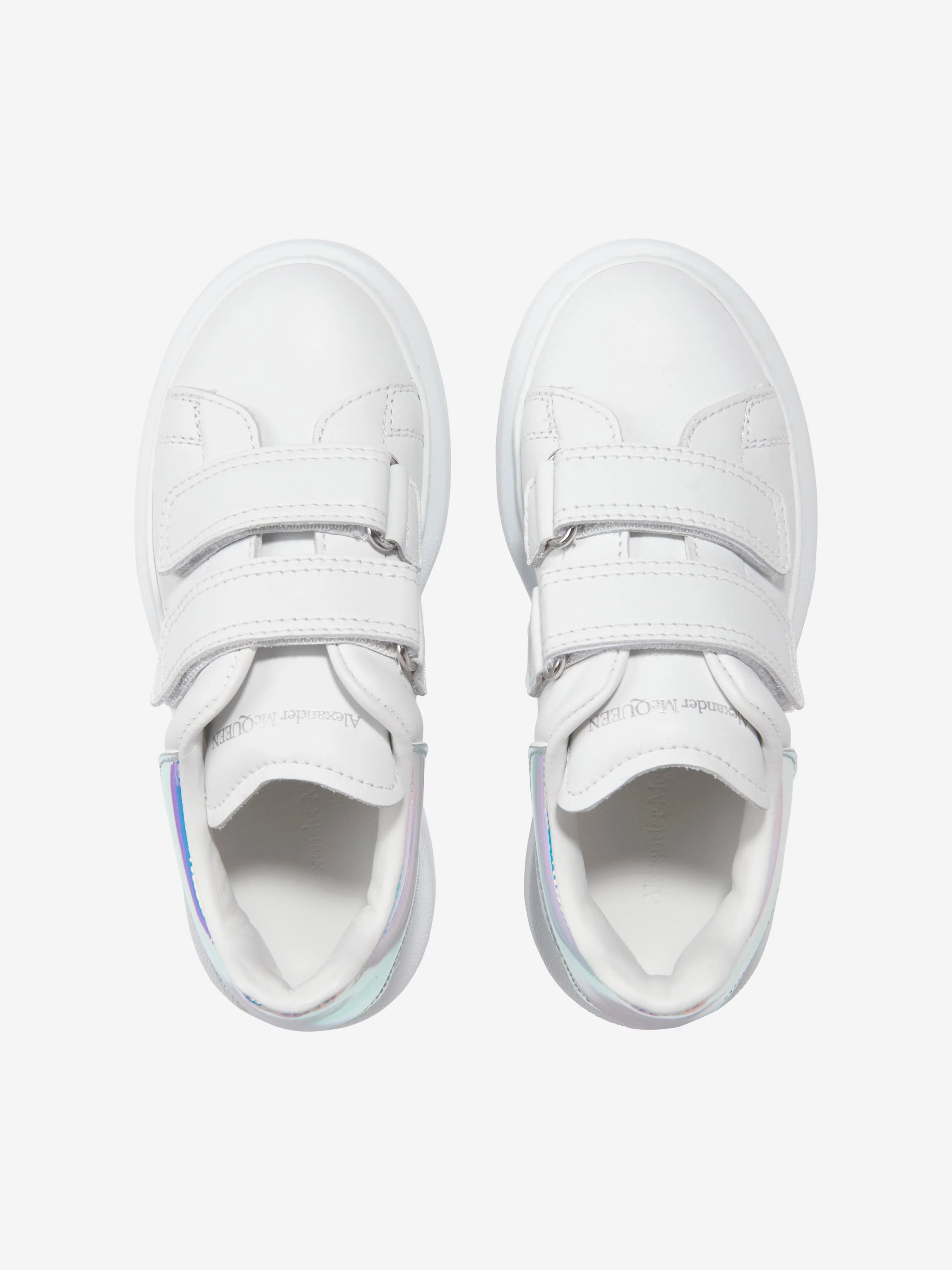 Alexander McQueen Kids Leather Iridescent Velcro Trainers