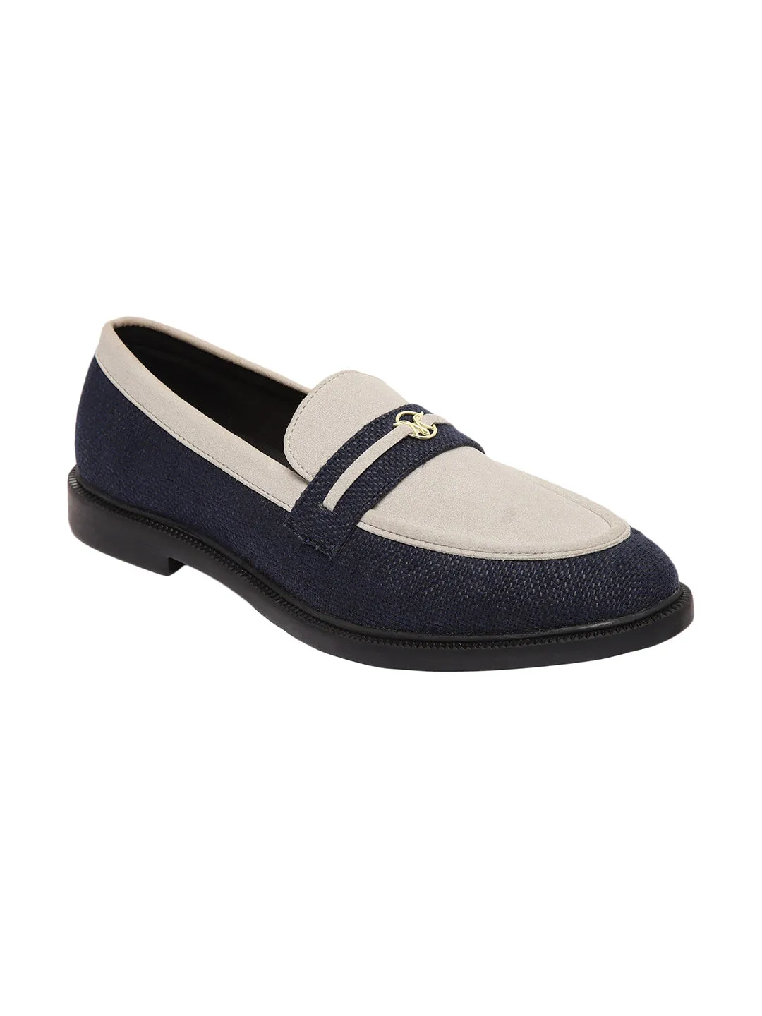 Angelia Blue Flat Loafers