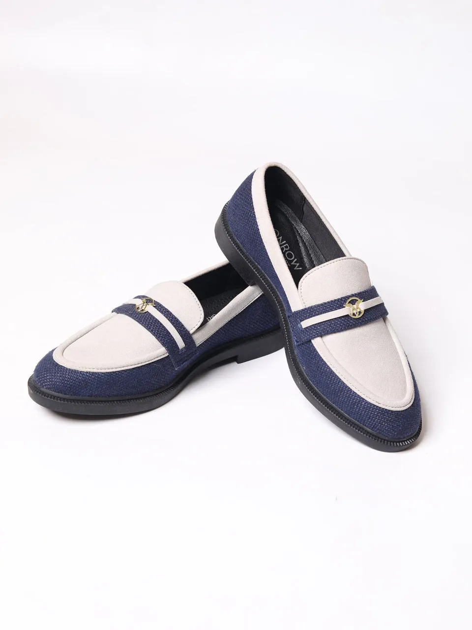 Angelia Blue Flat Loafers