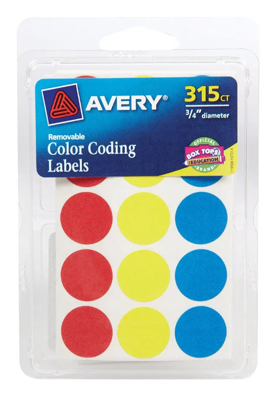 Avery Assorted Color Dot Labels - 315 pc.