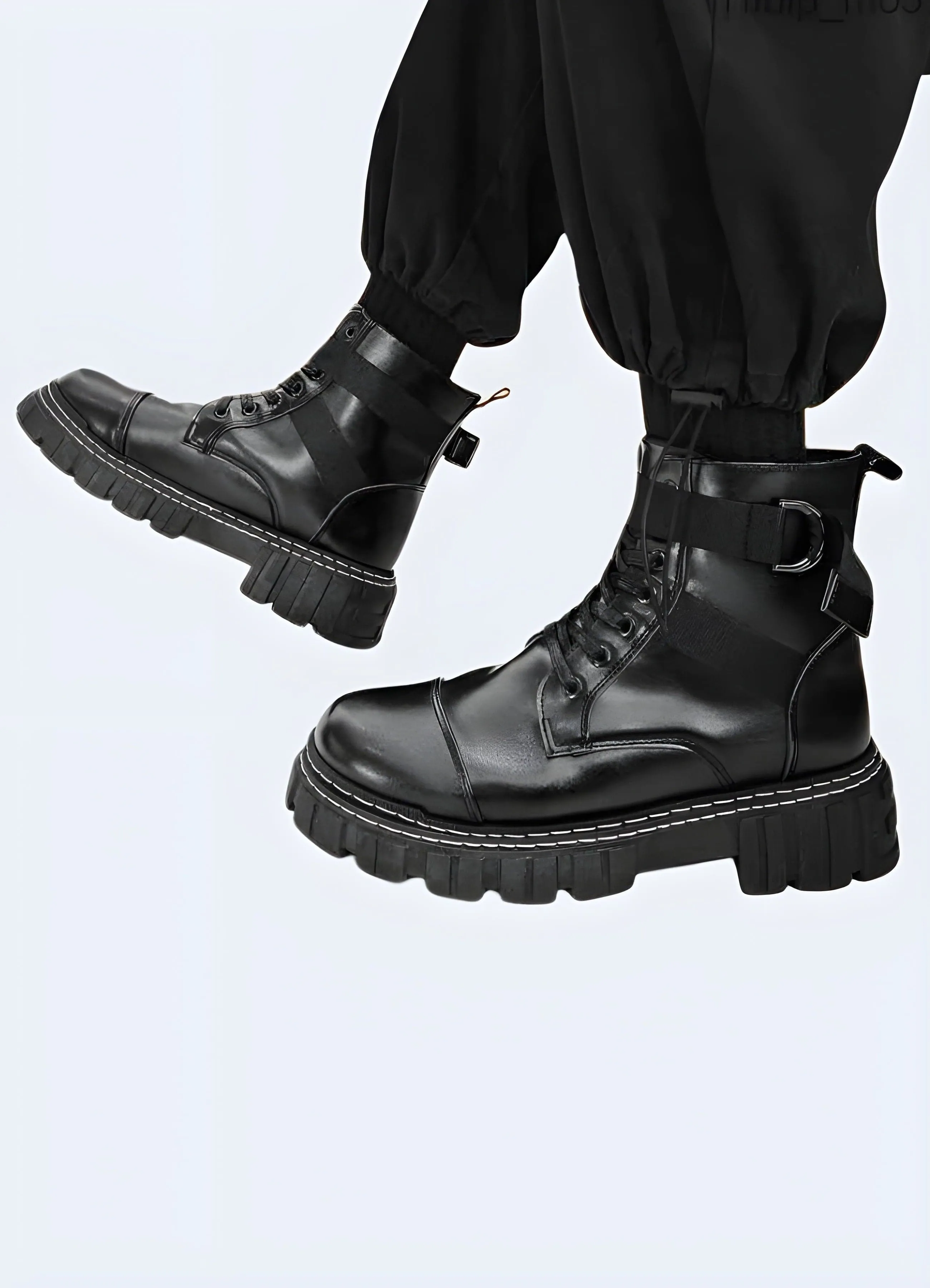 Black Reflective Techwear Boots