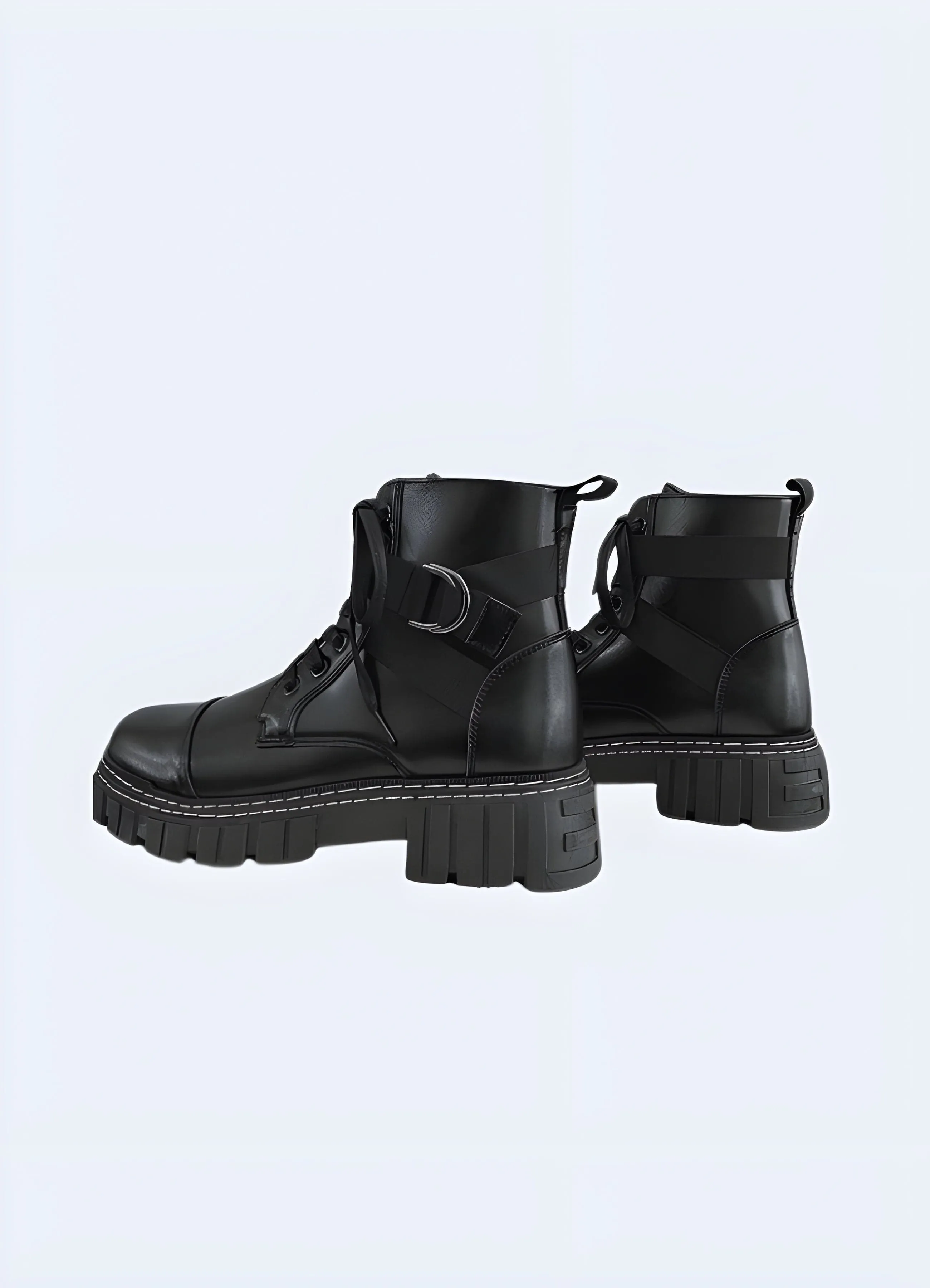 Black Reflective Techwear Boots