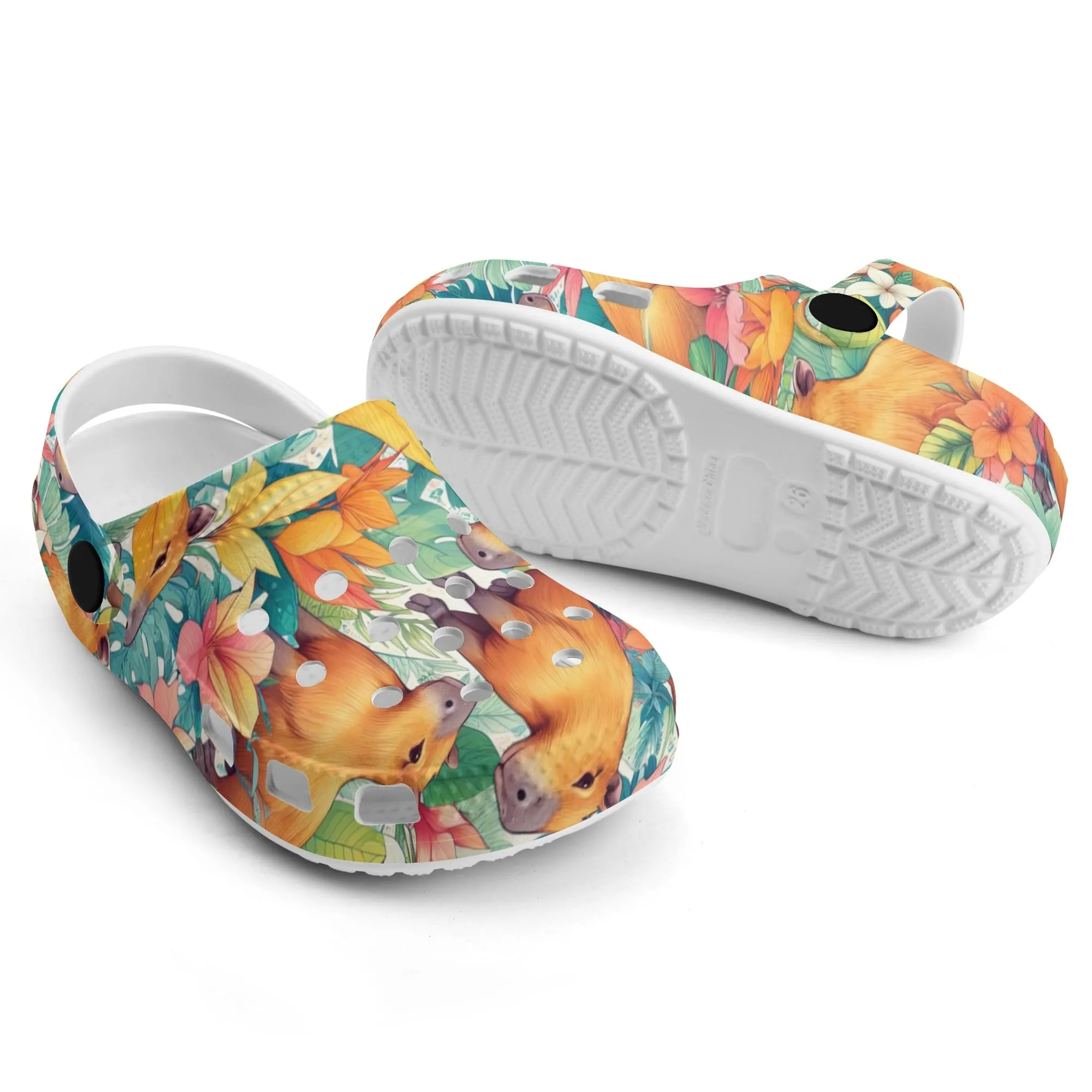 Capybara Clogs Kids All Over Printing Classic Clogs