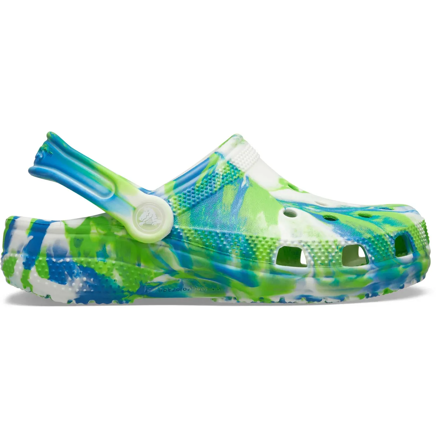 Classic Glow Marbled Clog Kids - prep blue/multi