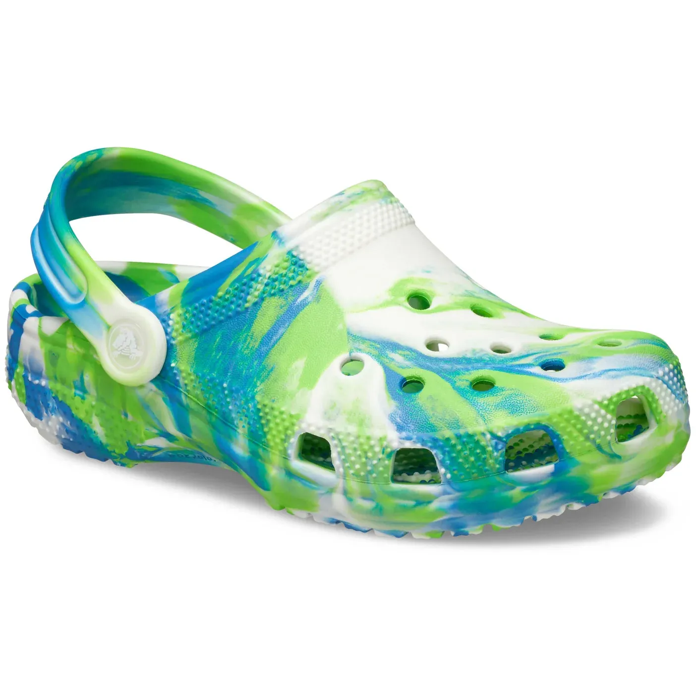 Classic Glow Marbled Clog Kids - prep blue/multi