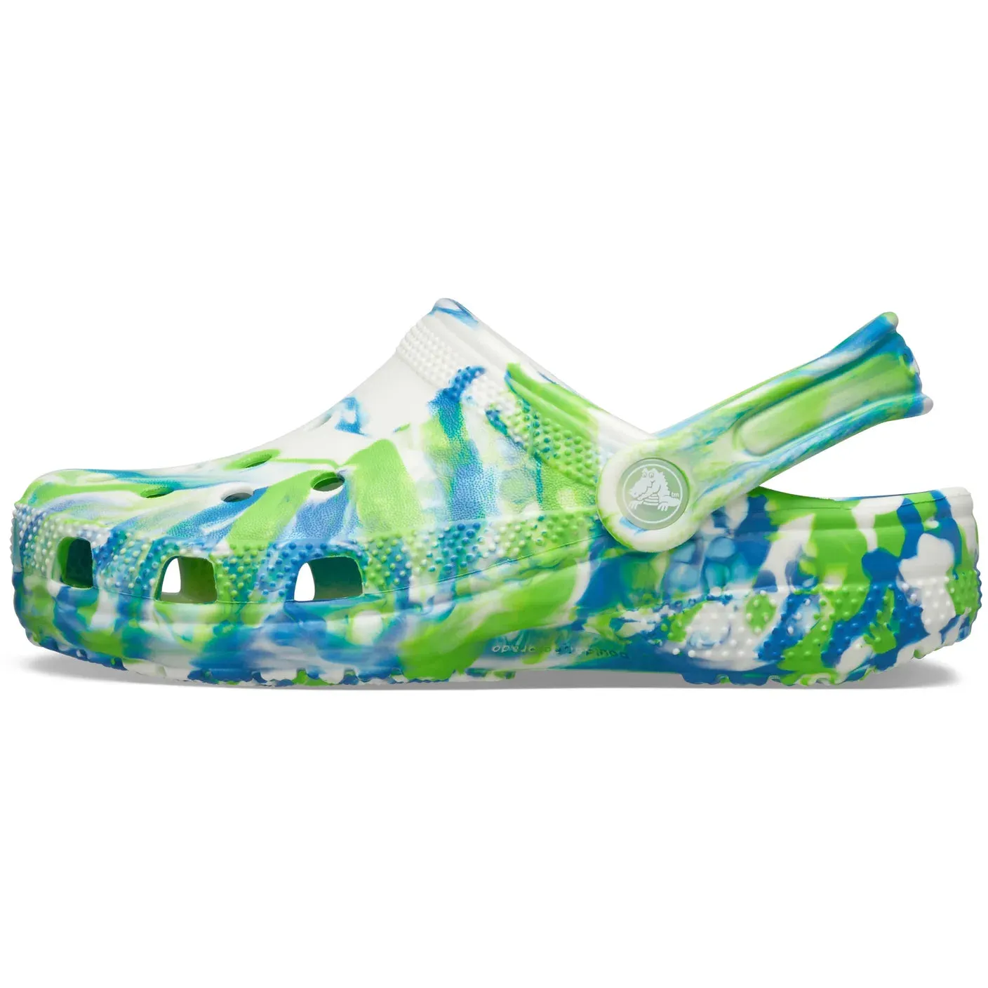 Classic Glow Marbled Clog Kids - prep blue/multi