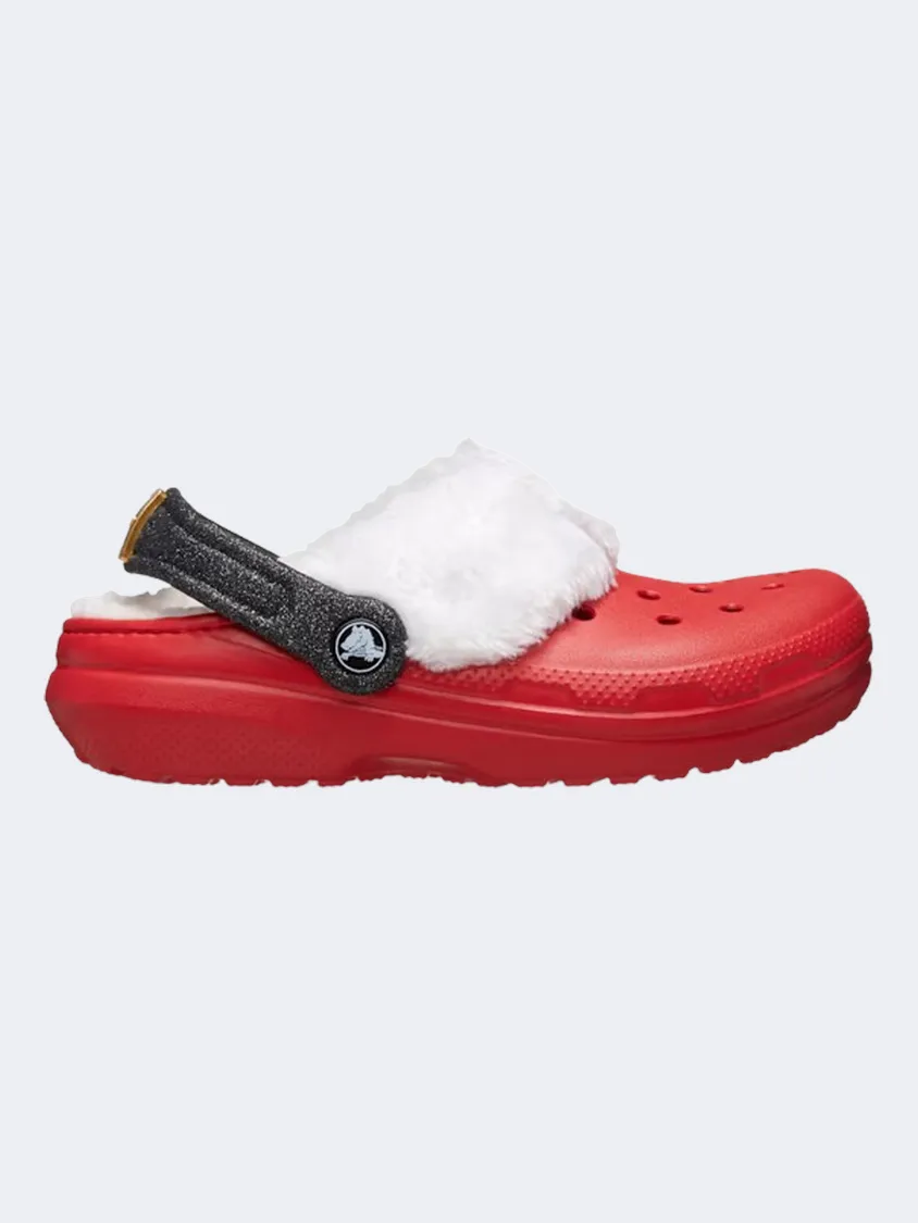 Crocs Classic Lined Santa Clog Kids Lifestyle Slippers Varsity Red/Multi