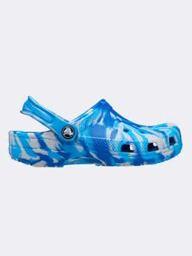 Crocs Classic Marbled Clog Ps-Girls Lifestyle Slippers Blue