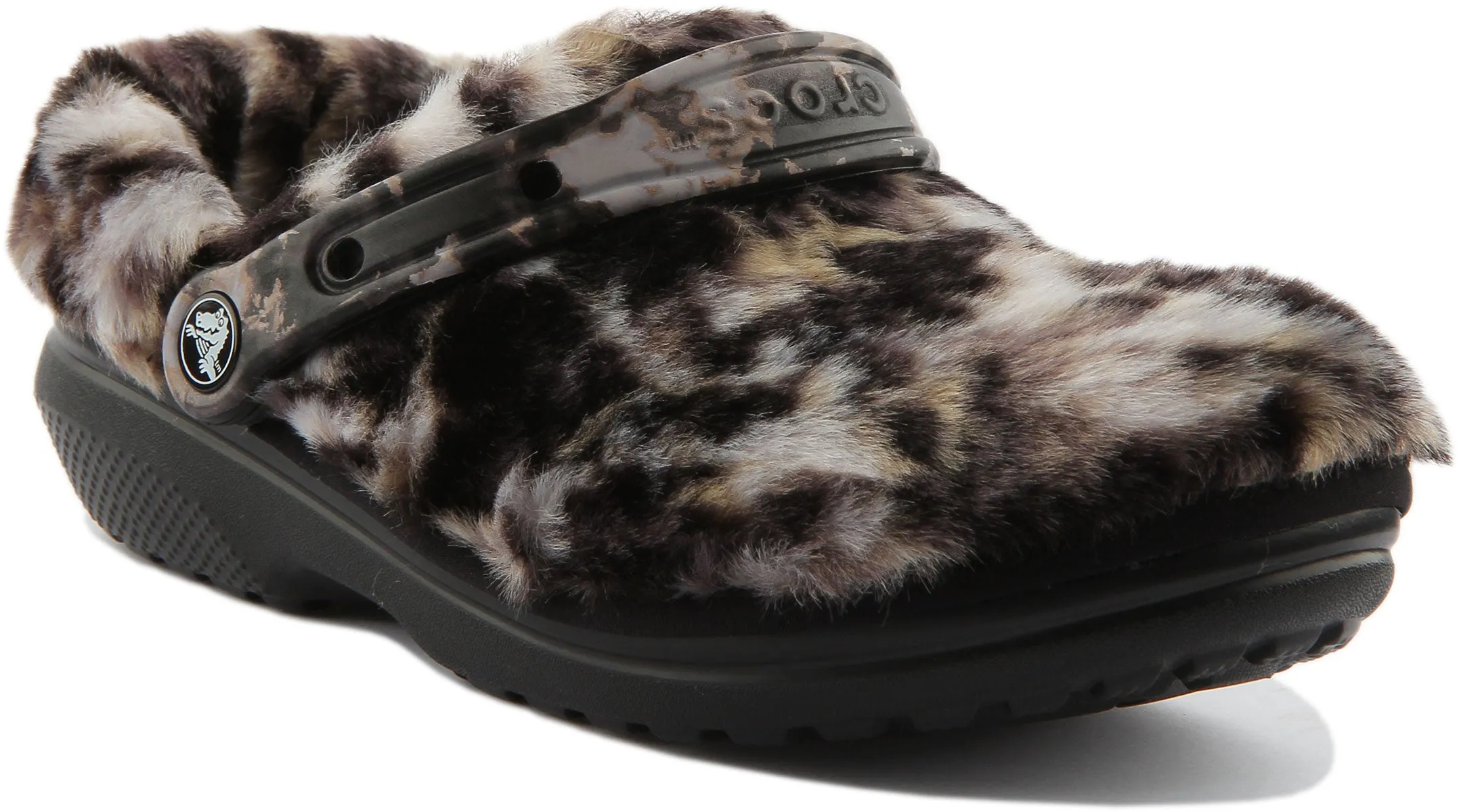 Crocs Fuzz Cozy Clg In Black White For Unisex