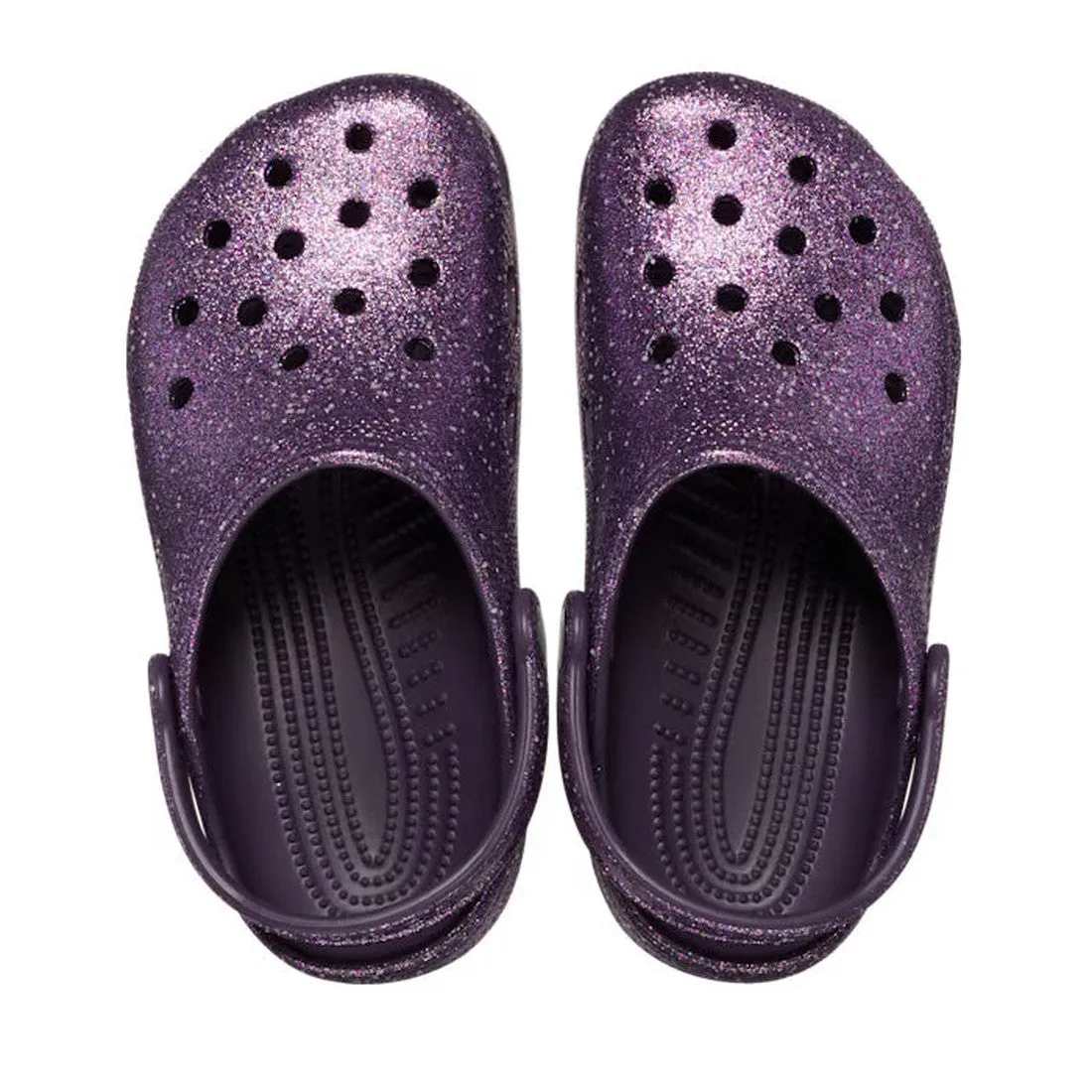 Crocs Kids - Classic Space Glitter Clog Dark Iris Purple- Junior Youths Sizes