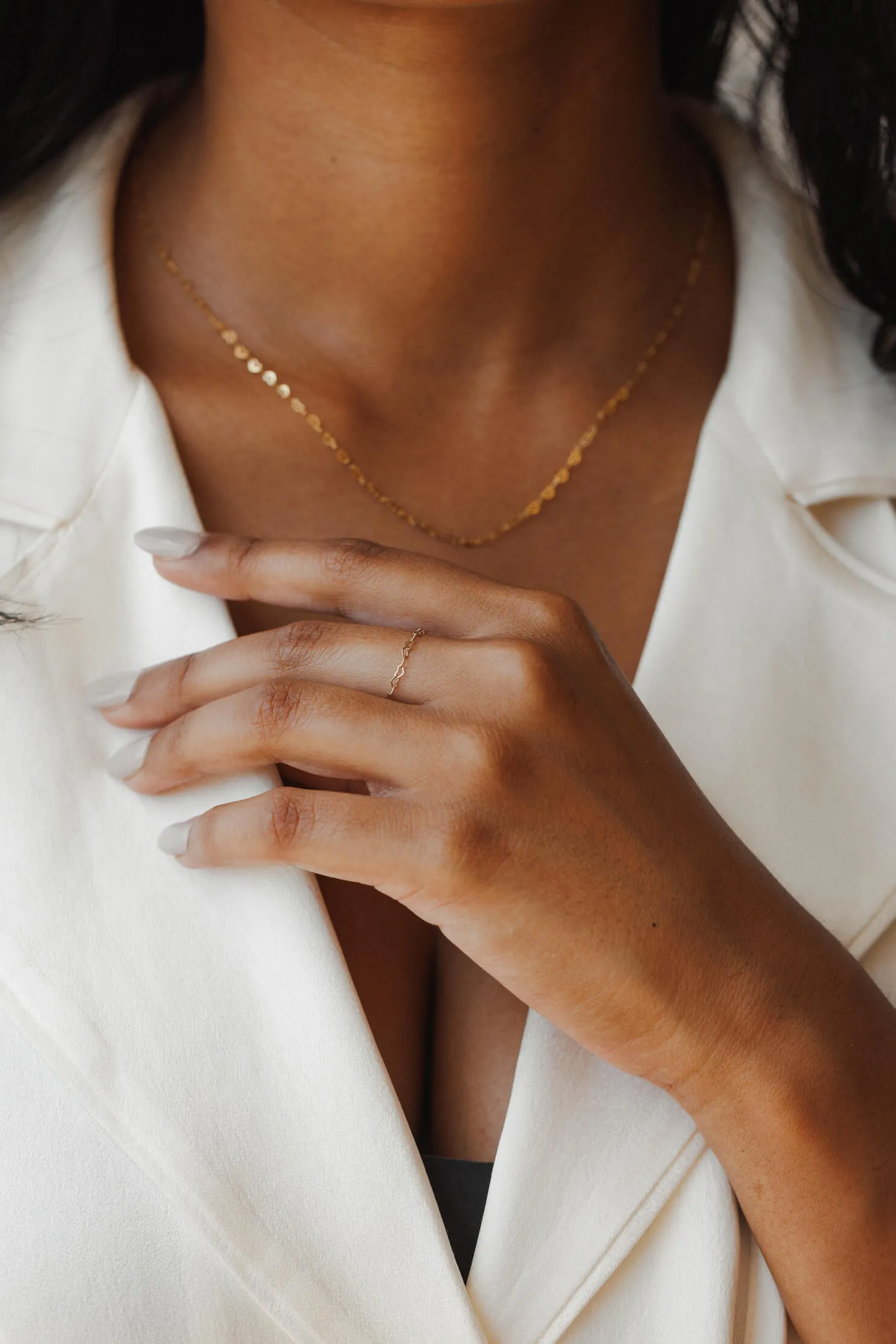 Dainty Heart Chain Ring