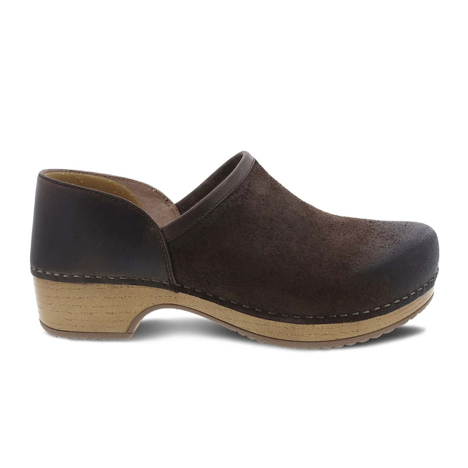 Dansko Brenna Clog (Women) - Chocolate Burnished Suede