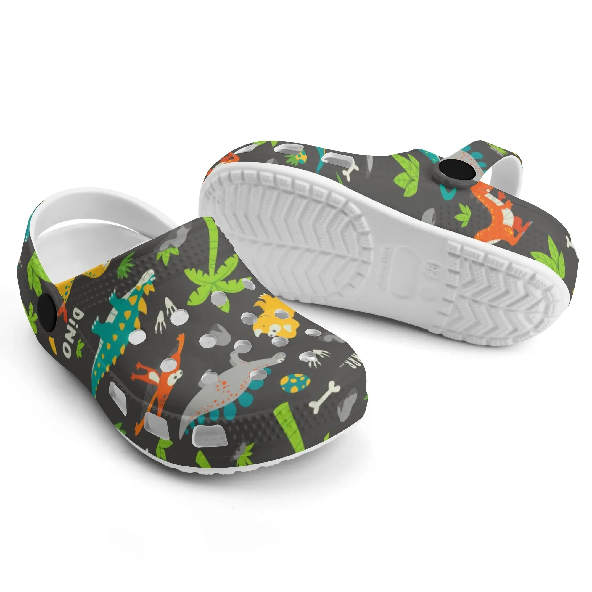 Dinosaur Clogs Kids All Over Printing Classic Sandals