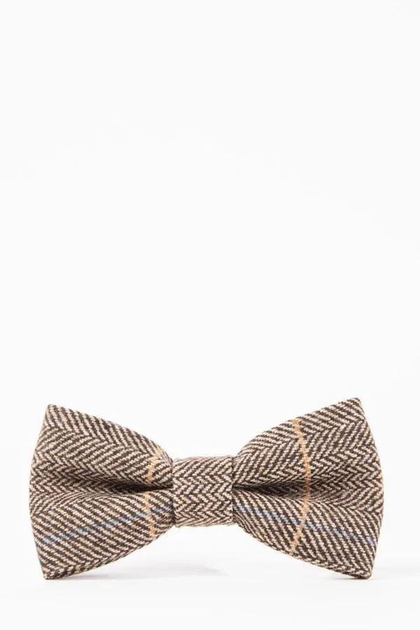 DX7 Tan Tweed Check Bow Tie