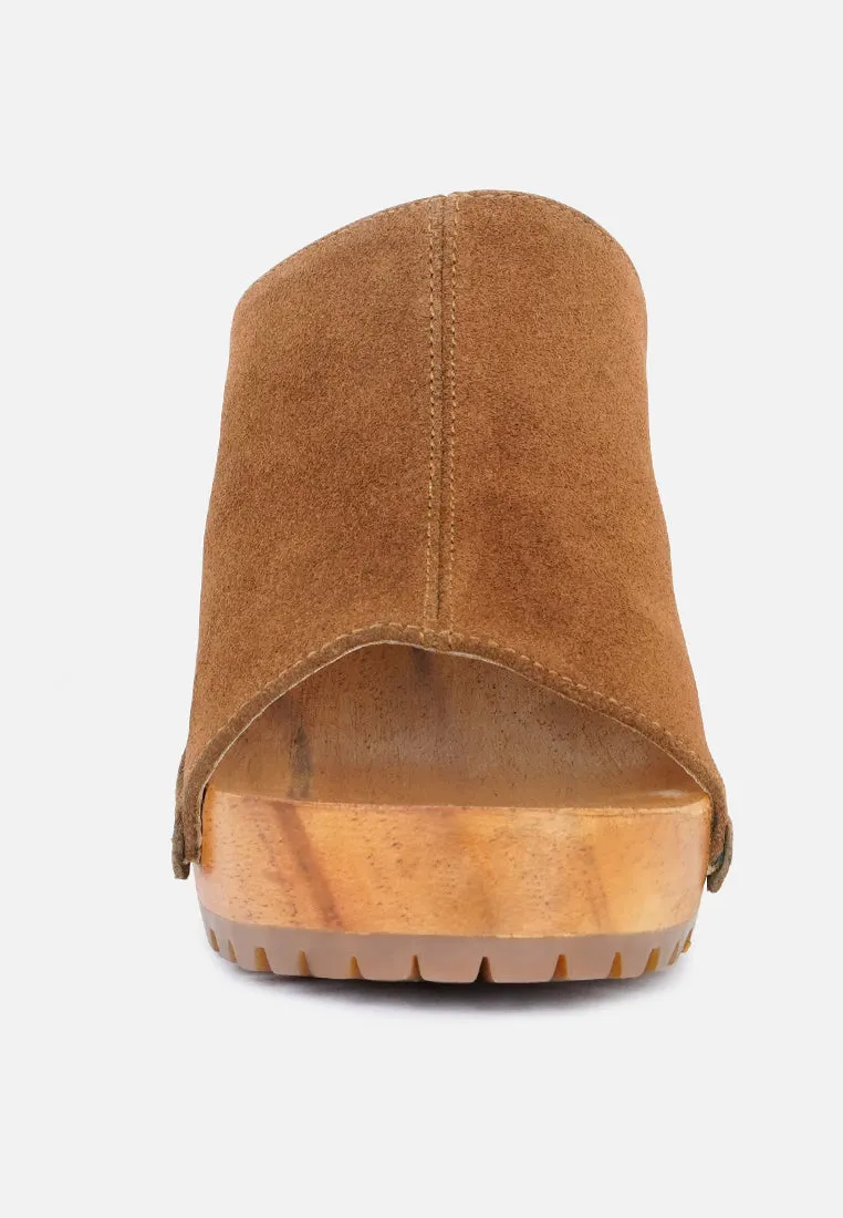 Jarrah Suede Slide Clogs