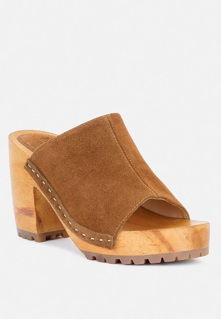 Jarrah Suede Slide Clogs