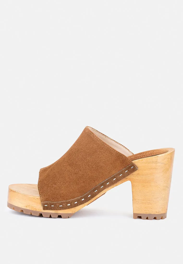 Jarrah Suede Slide Clogs