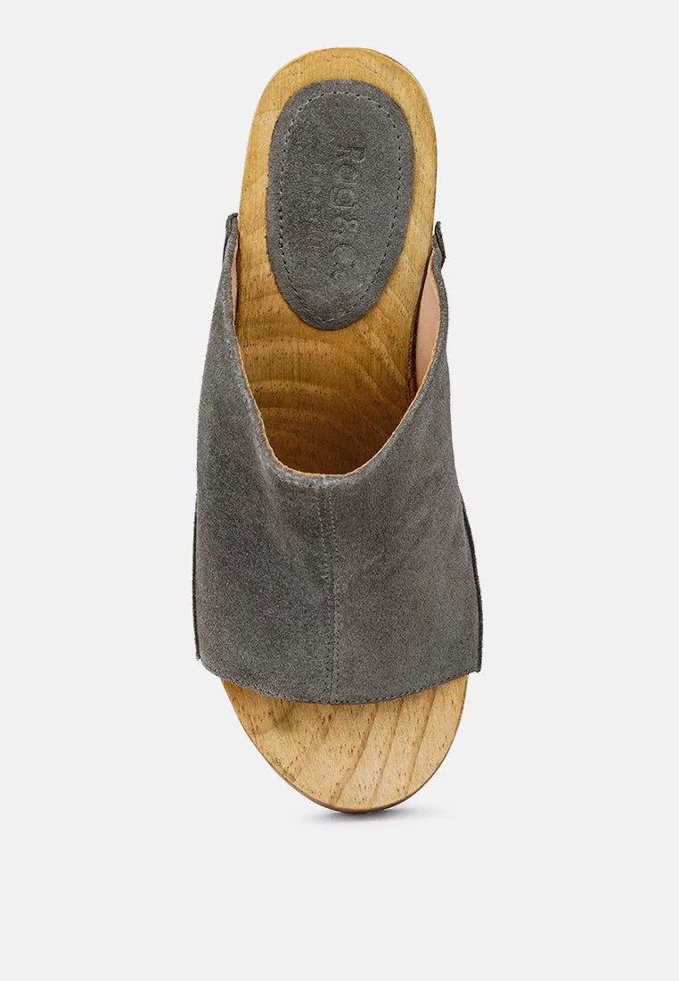 Jarrah Suede Slide Clogs