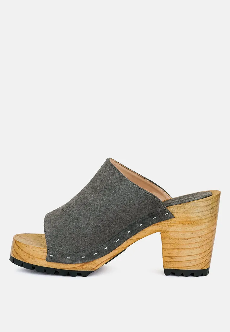 Jarrah Suede Slide Clogs