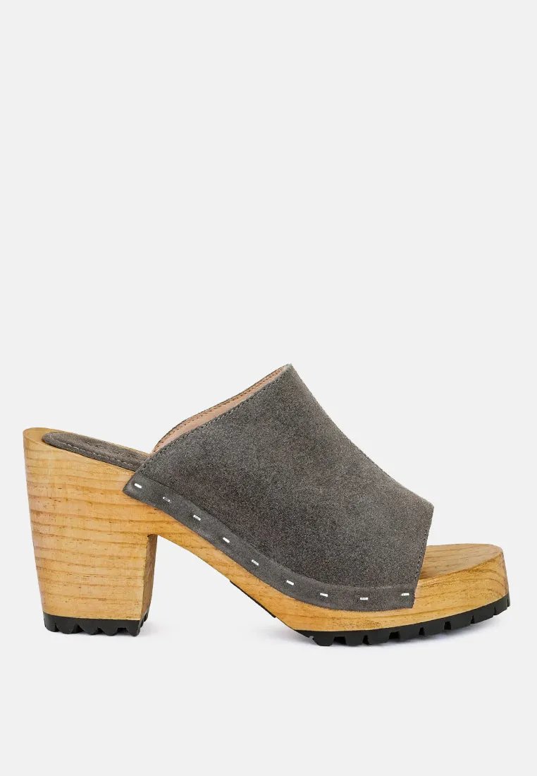 Jarrah Suede Slide Clogs