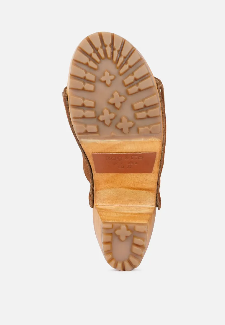 Jarrah Suede Slide Clogs