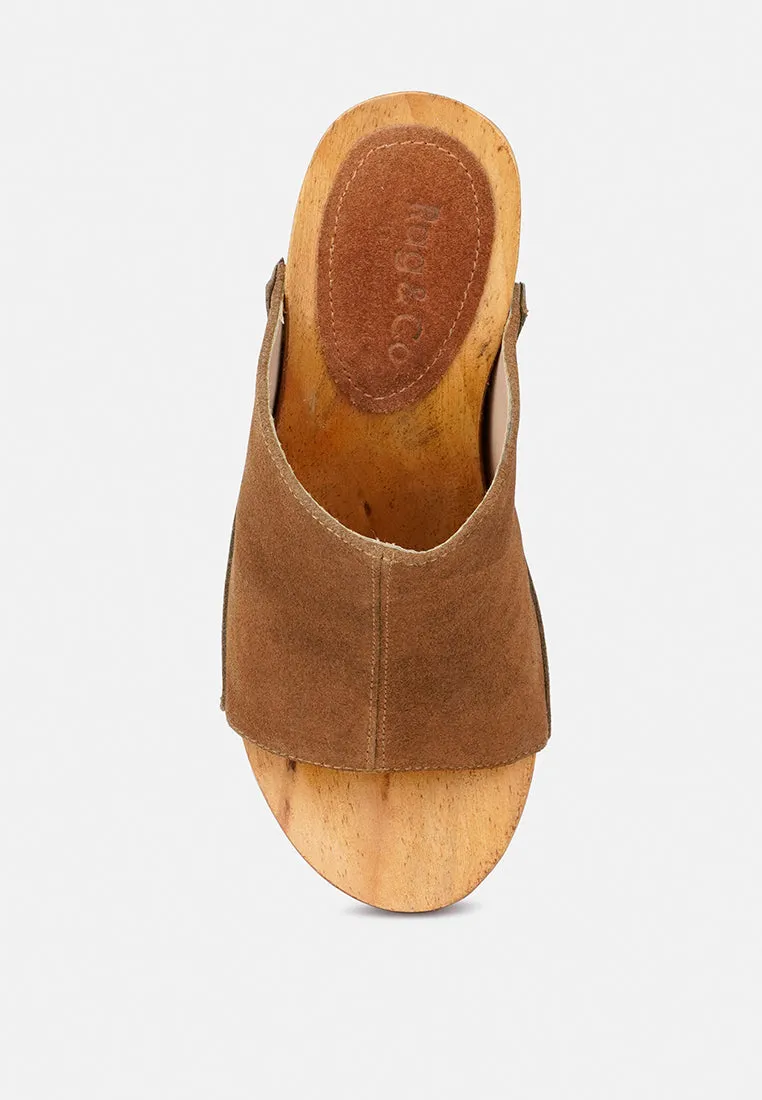 Jarrah Suede Slide Clogs