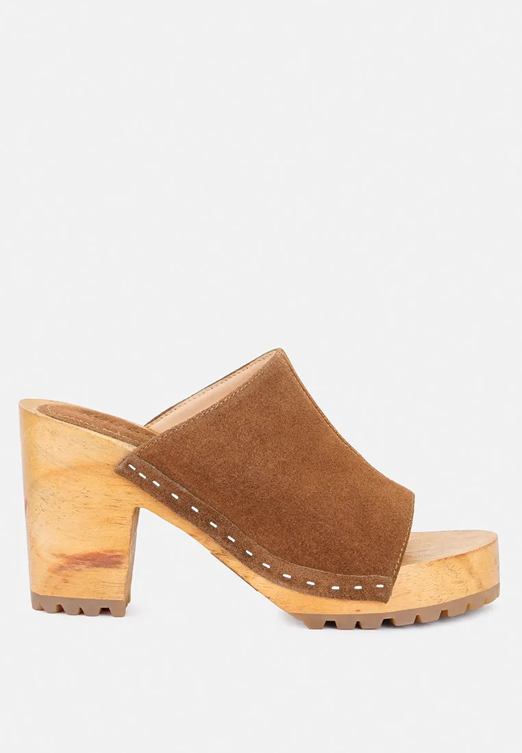 Jarrah Suede Slide Clogs