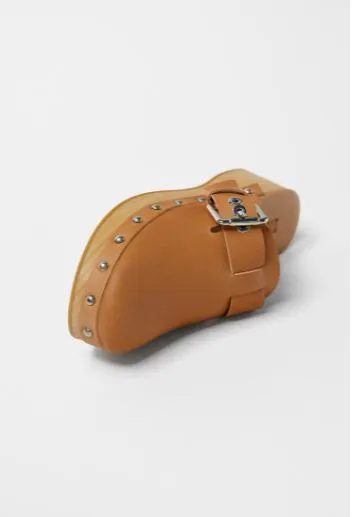 KIDS/ BUCKLE STUDDED LEATHER CLOGS (SZ 4)