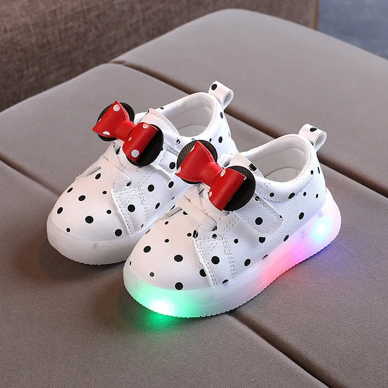 Light-up Shoes Girls Bowknot LED Light-up