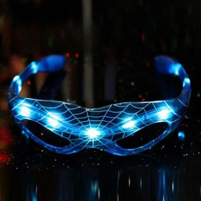 New Year for Spider Man style Baby Kids Christmas Gifts luminous glasses Toys 9 LED Luminous cool flashing light up toy glasses