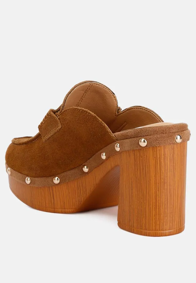 Riley Suede Platform Clogs