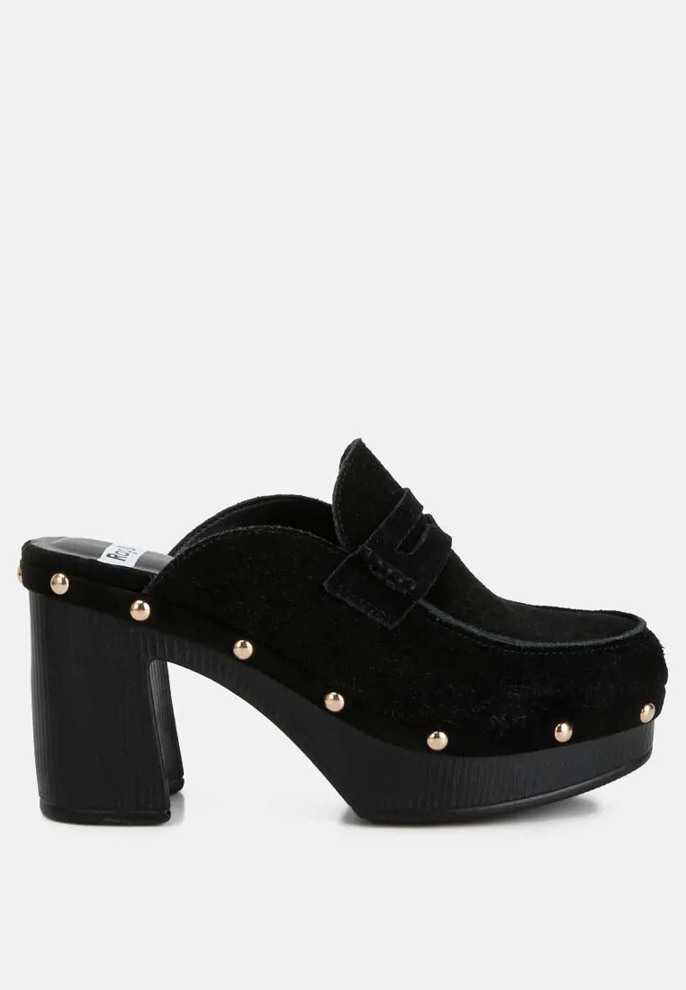 Riley Suede Platform Clogs