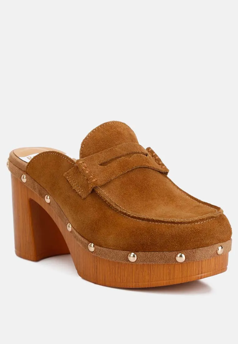 Riley Suede Platform Clogs