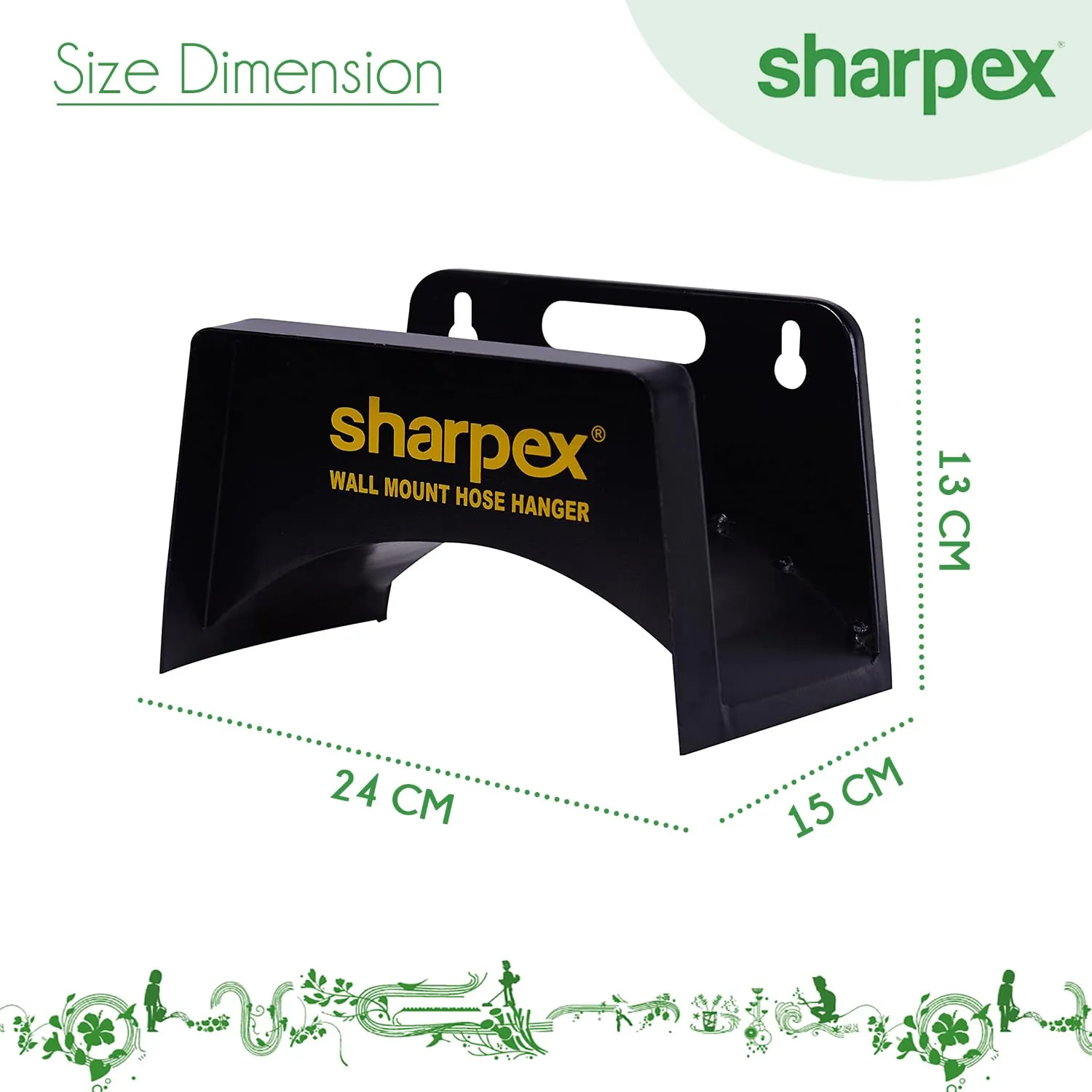 Sharpex Wall Mount Hose Hanger with Durable Steel Material (Black)