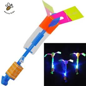 Shining Rocket Flash Copter Arrow Helicopter Neon Led Light Amazing Elastic Powered LED Arrow Helicopter Flying Toy Party Gift