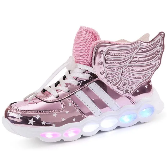 Size 25-37 Children USB Charge Luminous Sneakers Boy Non-slip Shoes Kids Wear-resistant Glowing Sneakers Girl Led Light Up Shoes