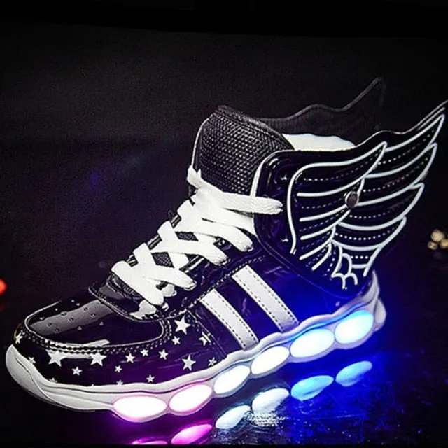 Size 25-37 Children USB Charge Luminous Sneakers Boy Non-slip Shoes Kids Wear-resistant Glowing Sneakers Girl Led Light Up Shoes