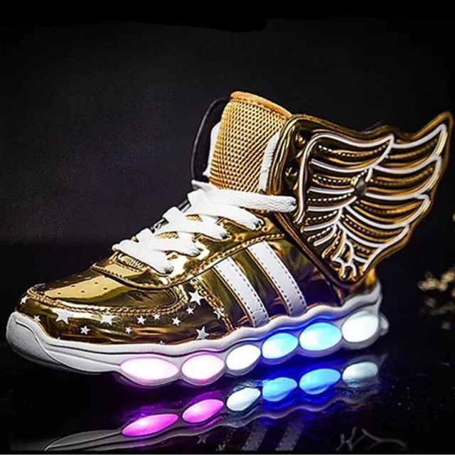 Size 25-37 Children USB Charge Luminous Sneakers Boy Non-slip Shoes Kids Wear-resistant Glowing Sneakers Girl Led Light Up Shoes