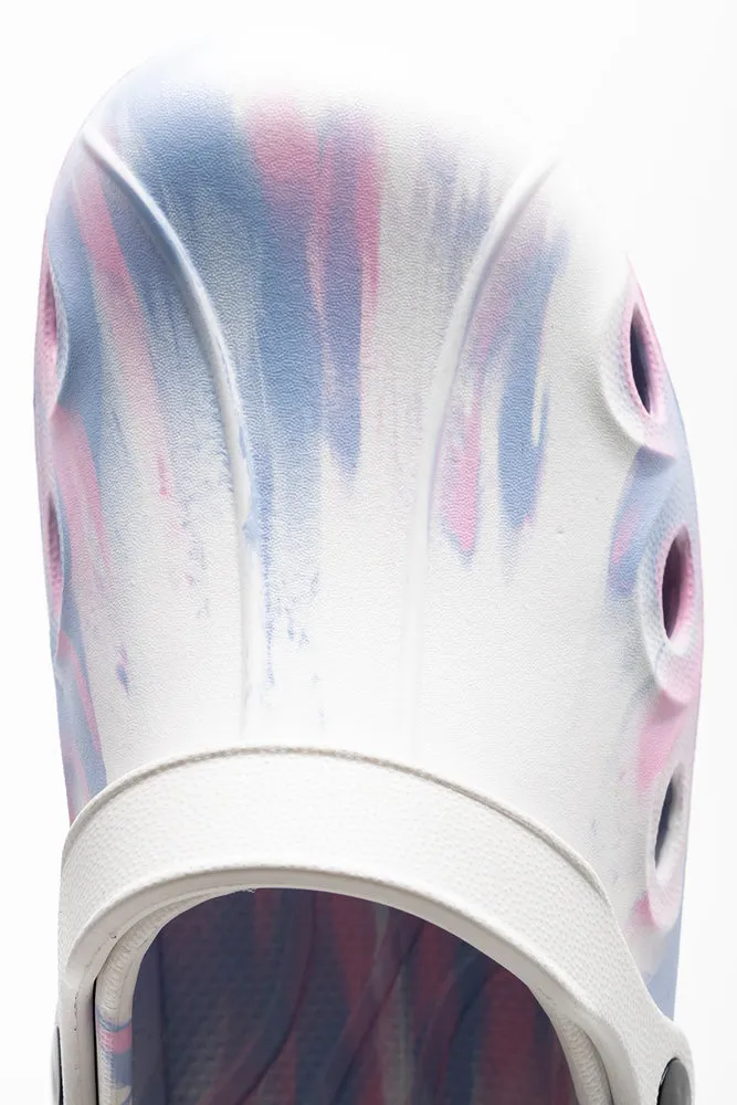 Tie Dye Clog White