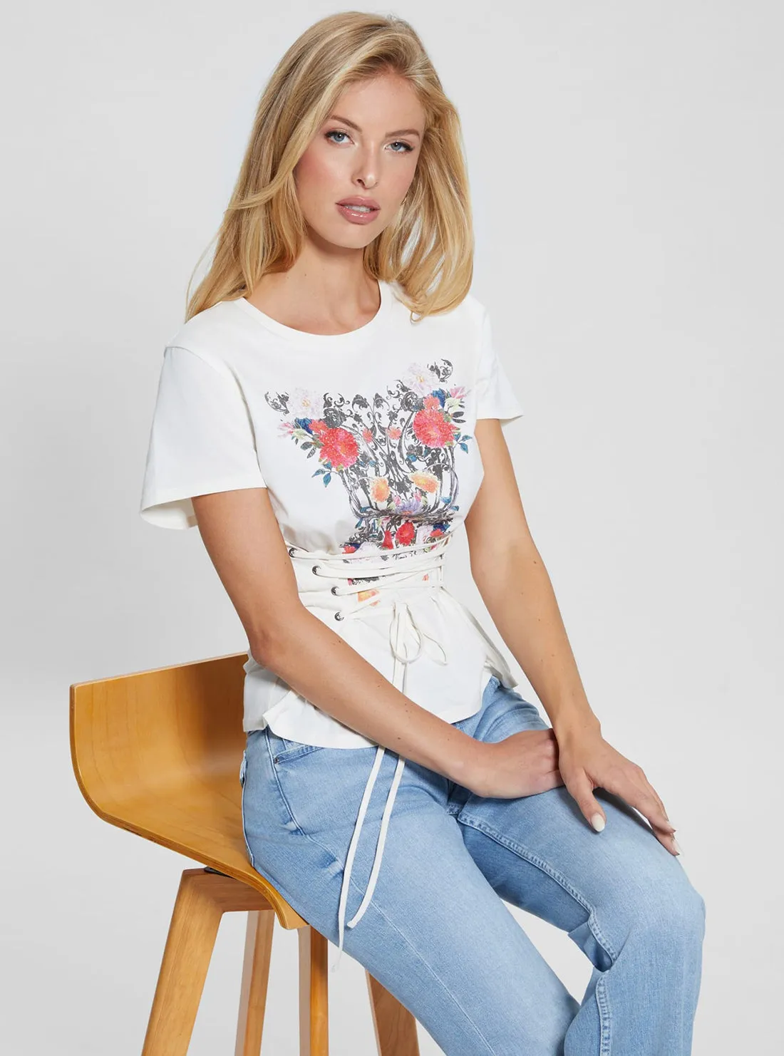 White Garden Glow Up Lace T-Shirt